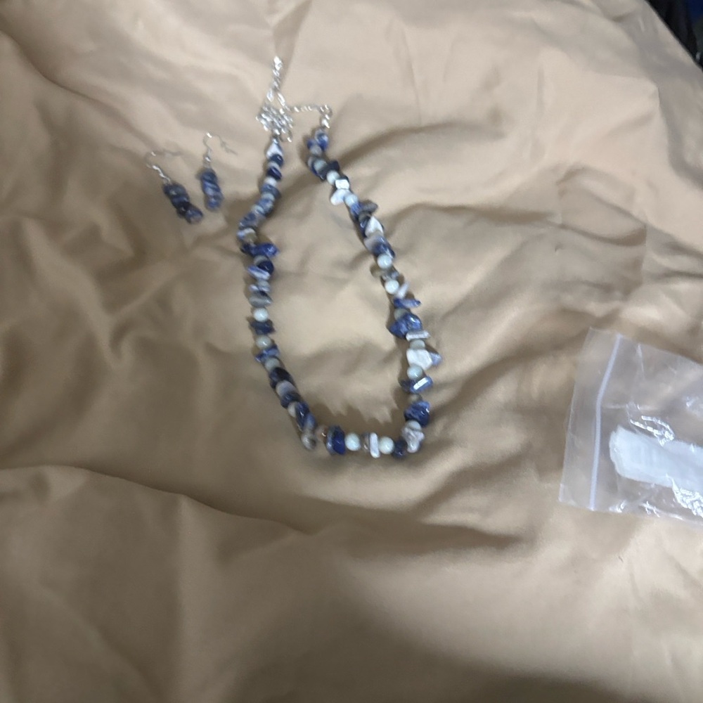 Chic Blue and Silver Necklace Set
